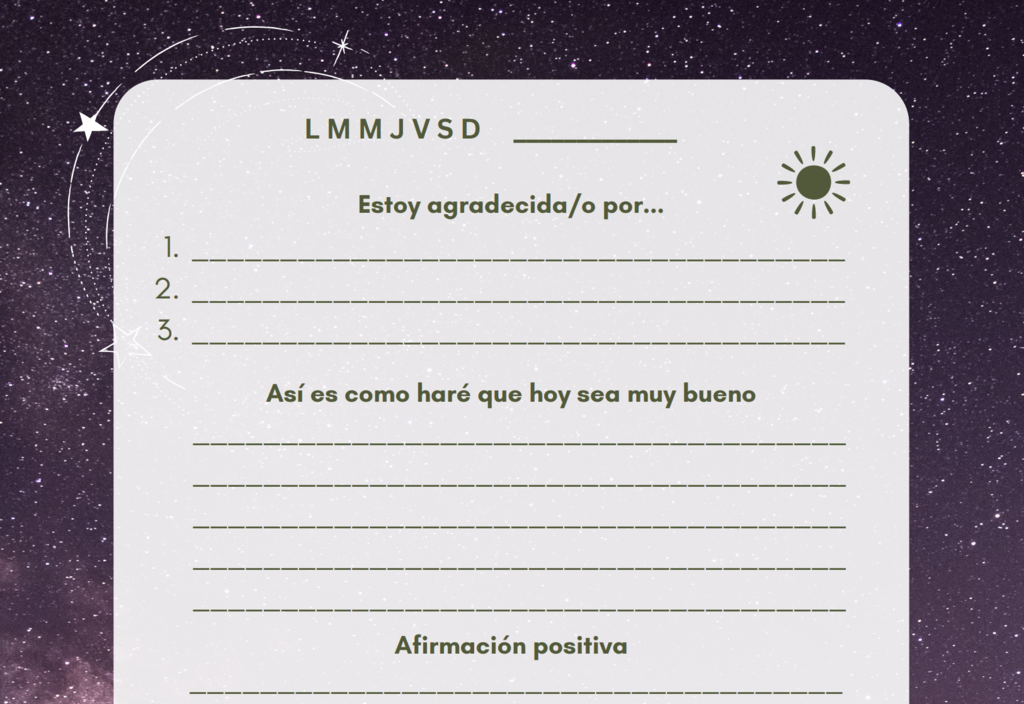 Consejos del diario ~ La gratitud y tres cosas buenas AM /PM